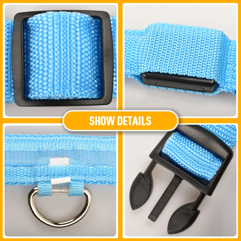 LED Adjustable Dog Collar – Blinking Light Up Safety Collar for Night Walks