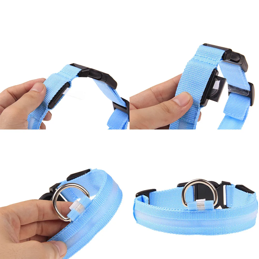 LED Adjustable Dog Collar – Blinking Light Up Safety Collar for Night Walks