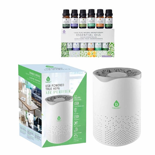 Air purifier in home bedroom setting