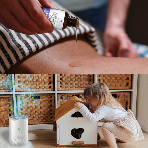 Air purifier with essential oils - side angle