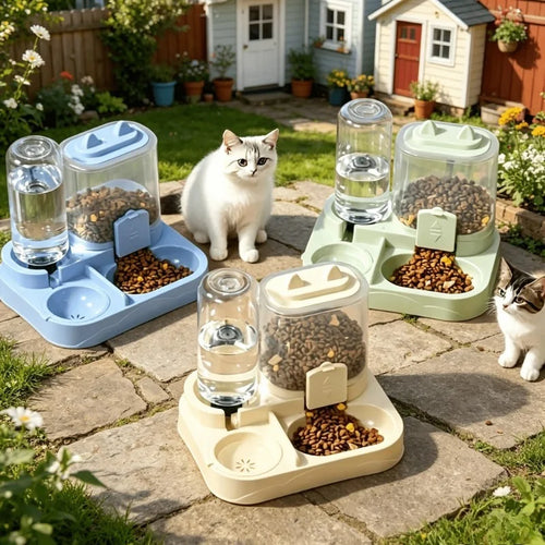 2-in-1 pet feeder and water dispenser - front view