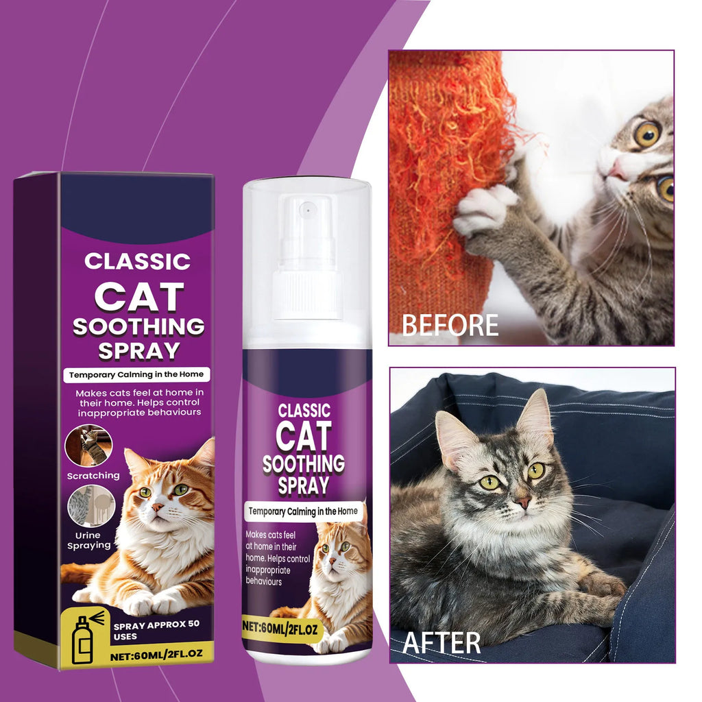 Pet calming spray bottle close-up