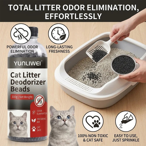 Activated Carbon Deodorizer Beads – Low Dust Odor Control for Cat Litter Box | Harmony Paw
