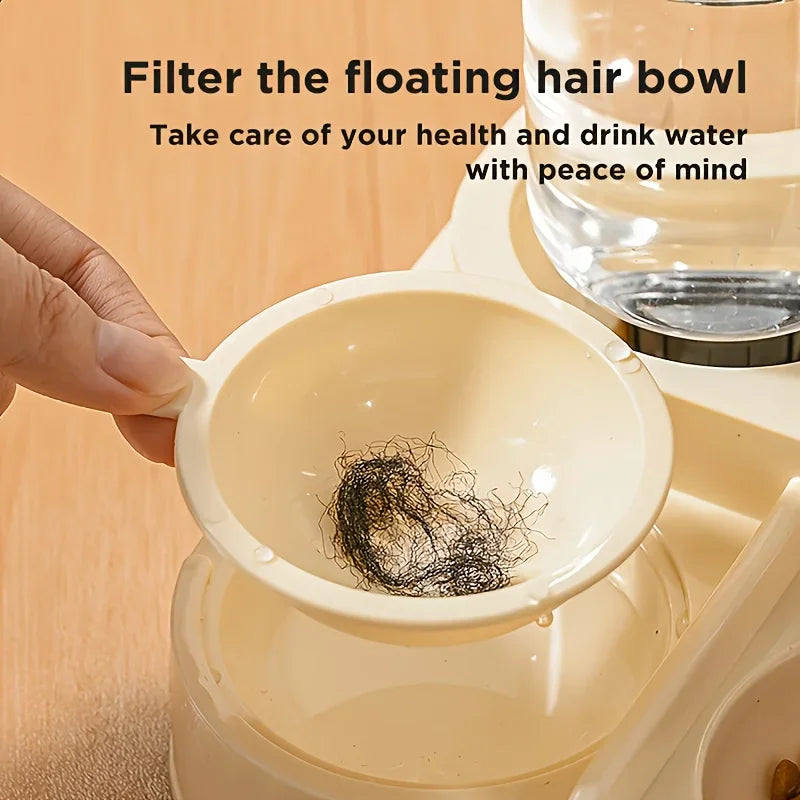Pet feeder in use with dog