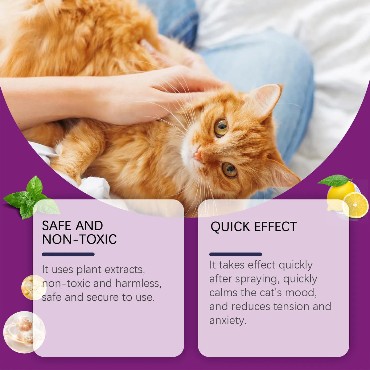 Pet calming spray bottle - side view