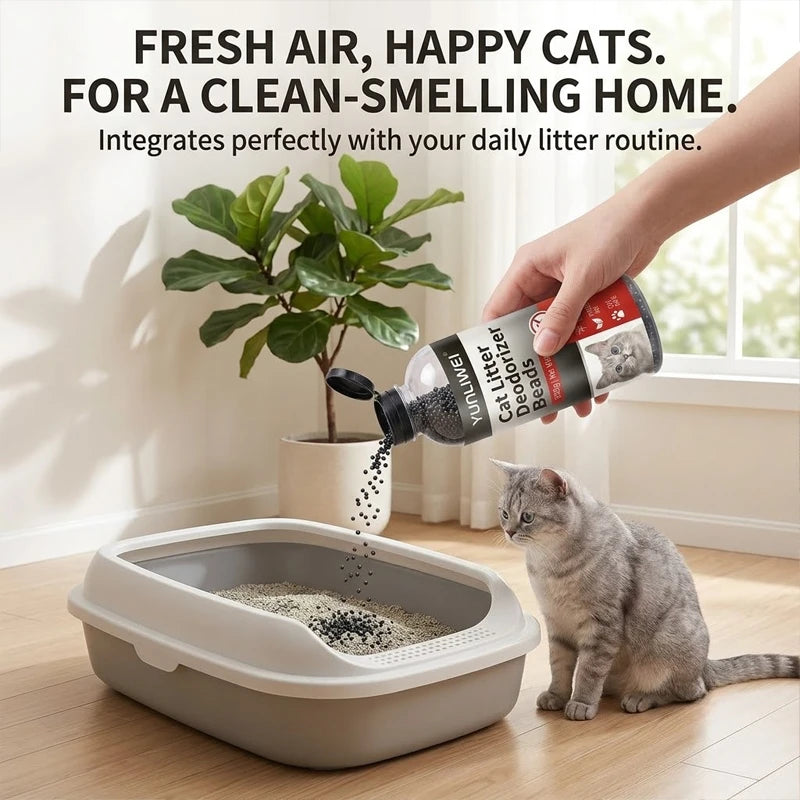 Activated Carbon Deodorizer Beads – Low Dust Odor Control for Cat Litter Box | Harmony Paw