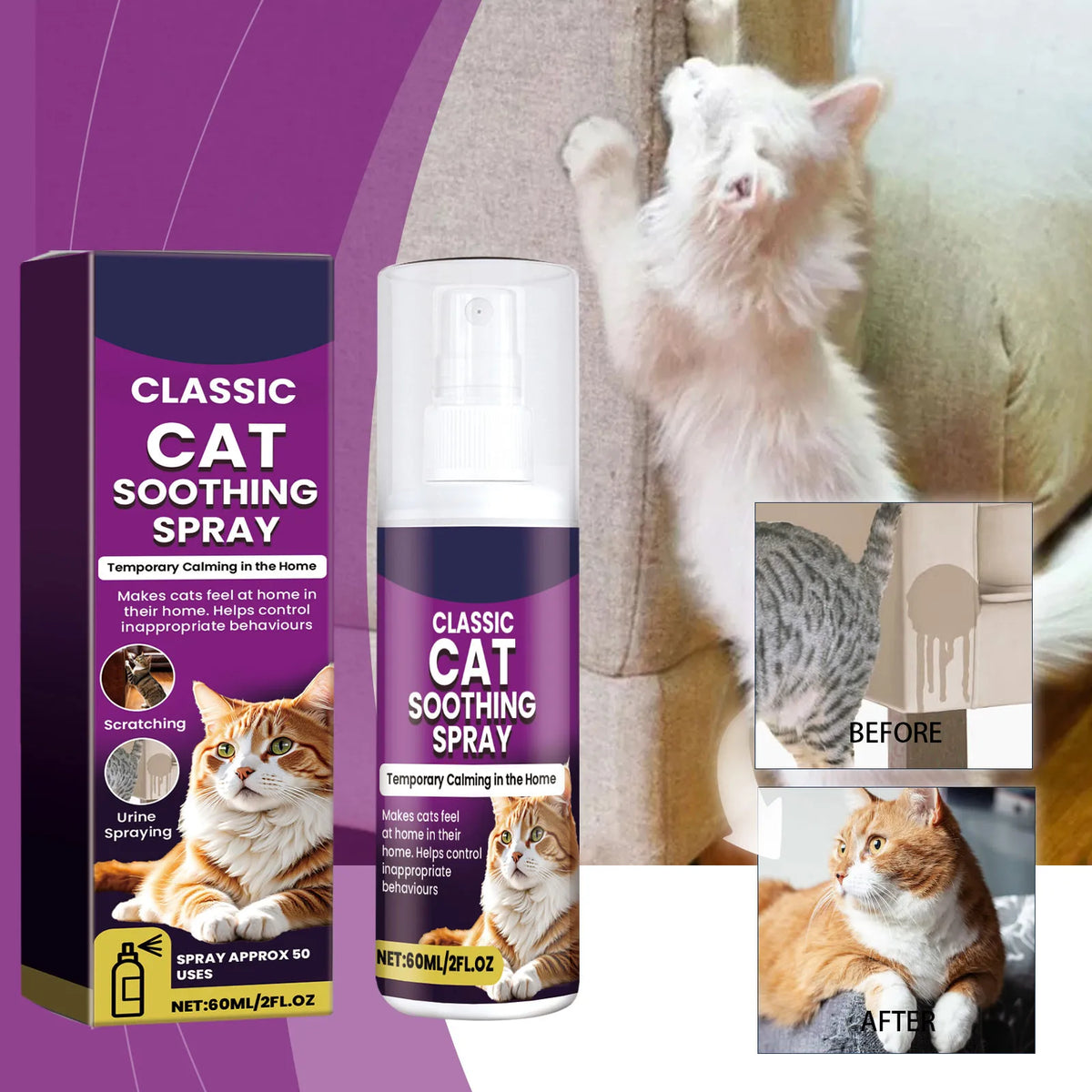 Pet calming spray for car travel