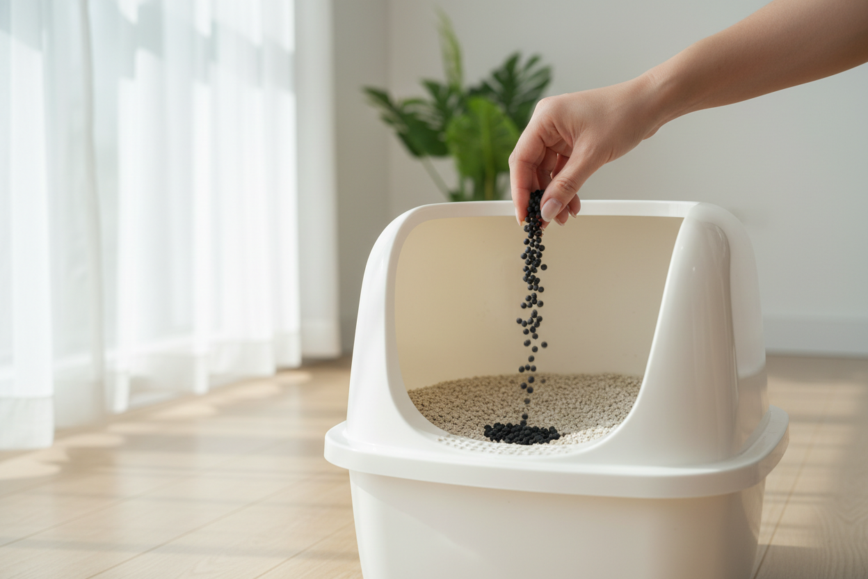 Activated Carbon Deodorizer Beads – Low Dust Odor Control for Cat Litter Box | Harmony Paw
